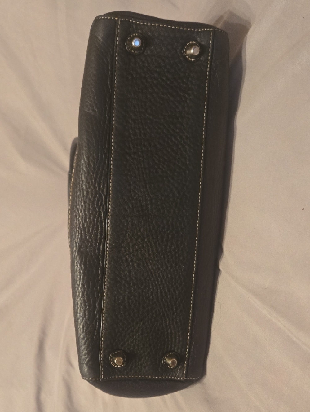 Black Pebble Leather Coach Purse The Hampton Satchel - Picture 9 of 15